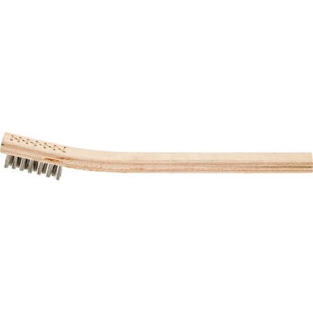 PFERD 3x7 Welders Toothbrush - Laced Back - Stainless Wire, Wooden Block 85059
